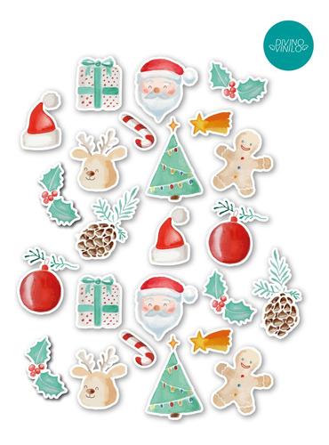 Etiquetas Stickers Autoadhesivos Navidad X24u