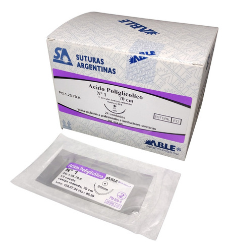 Vicryl Pga 1 -ag De 25 Mm 1/2 Círc Redondo De 70 Cm Able