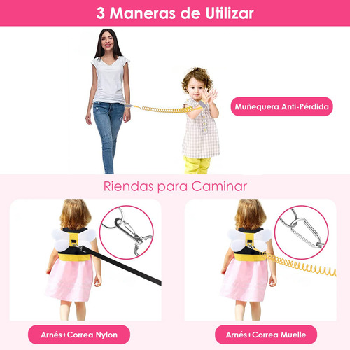 Mochila Anti-perdida 3 En 1, Cuerda Antipérdida De 1,5 M+