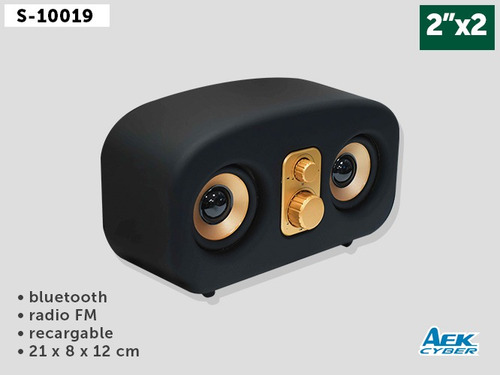 Bocina Recargable Bluetooth Con Radio Fm Aek Cyber, S-10019