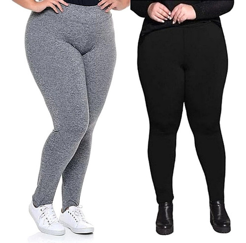 Imagem 1 de 5 de Calça Legging Flanelada Térmica Plus Size Peluciada Suplex
