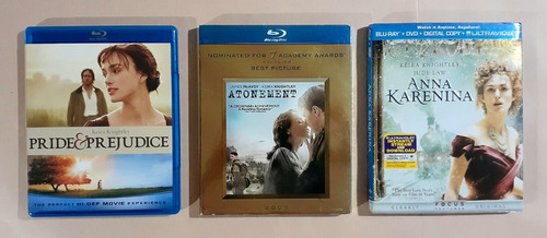 Pride Prejudice + Atonement + Anna Karenina Blu-ray Original