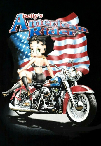Adesivo - Betty Boop American Rider - Decora - 33 Cm X 48 Cm