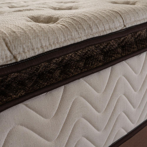 Cama Box C/ Molas Ensacadas Quartzo Marrom Queen 158x198x71