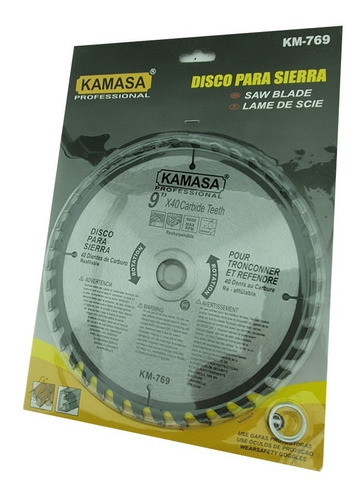 Disco Sierra Circular 9 Pulgadas 40 Dientes Kamasa