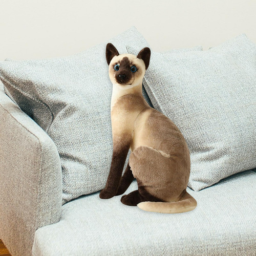 Simulación Suave Gatos Siameses Muñeca 25cm Estilod