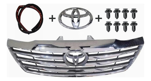 Parrilla Toyota Fortuner 2012-2018 Con Emblema Goma Clips