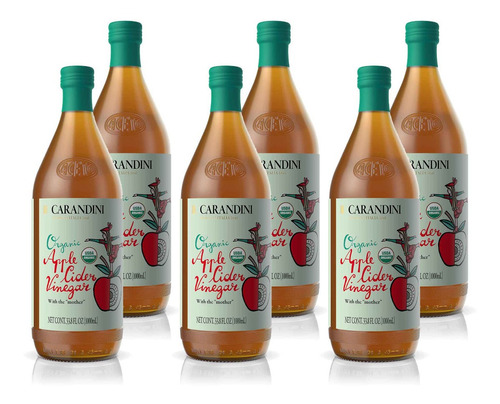 Vinagre De Manzana Con La  Madre  Orgánico X 1lt (6 Und)