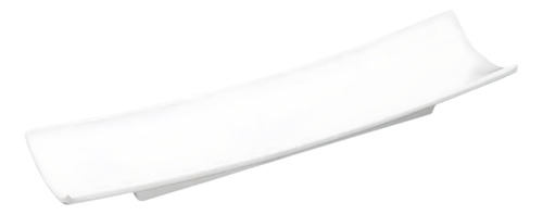 Plato Sushi Canoa Resistente Melamina 31x8cm Blanco 12 Pzas