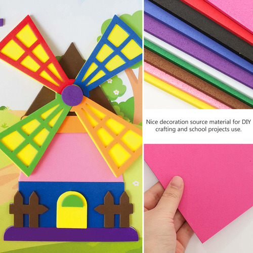 10 Piezas De Papel De Esponja Grueso De Varios Colores, Tama