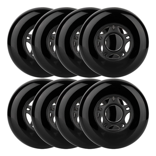 Ruedas Para Patines Rollers 80mm Color Negro 