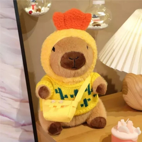 Para Peluche Capibara Con 9 Piezas De Ropa Y