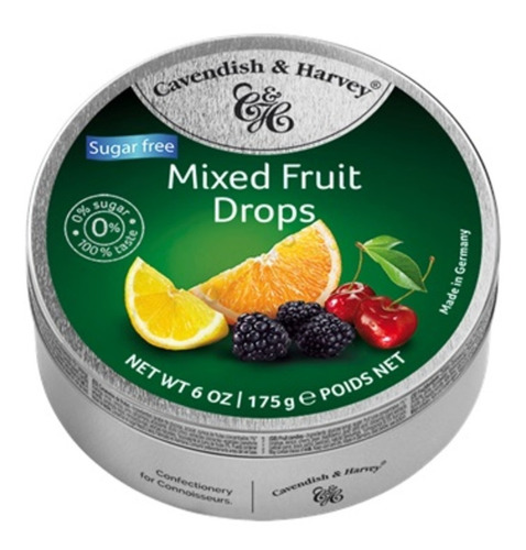 Bala Frutas Zero Açúcar Cavendish & Harvey Lata 175g