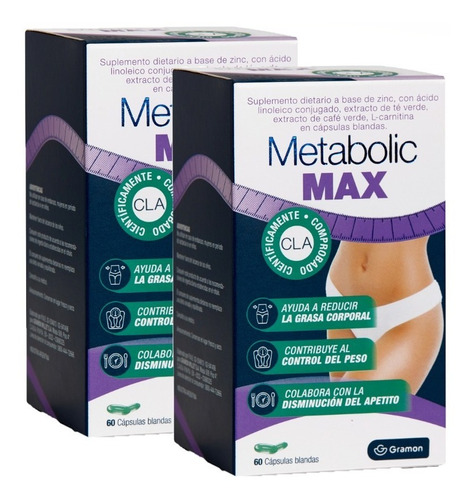 Combo X2 Metabolic Max Reduce Grasa Corporal 60 Comp