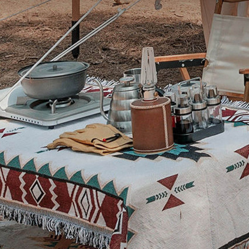 Mantel De Camping Estilo Étnico, Algodón Suave,