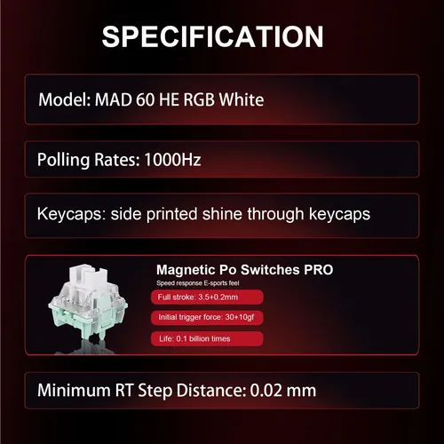Teclado Para Juegos Hyekit X Fgg Madlions Mad 60 He Rgb 60%