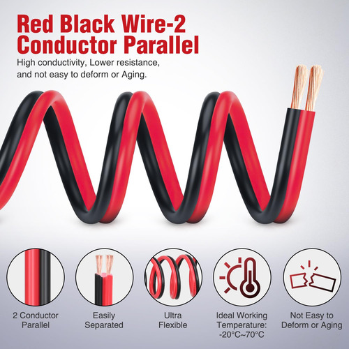 Cable Eléctrico De Aluminio Revestido De Cobre 100 Pies 12 A Color De La Cubierta