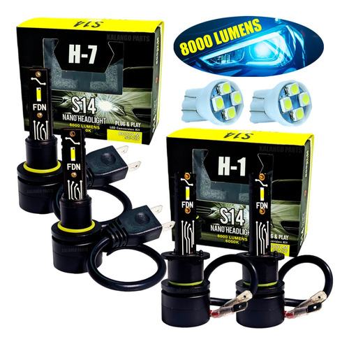 Super Led S14 Farol Baixo Alto Lanterna Foco Duplo H7 H1 T10