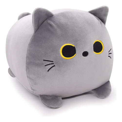 Almohadas De Peluche De Gato Gris, 13 Pulgadas, Lindo Gato G