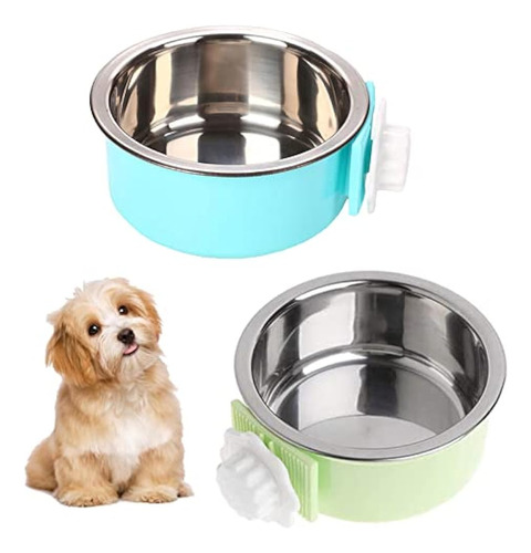 Pinvnby crate Dog Bowls Extraíble acero Inoxidable pet Kenne