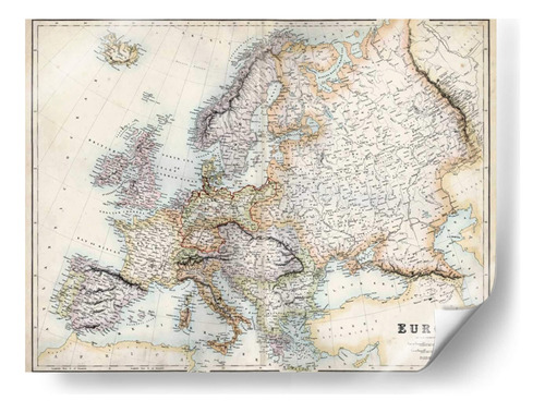 Poster - Mapa Pastel De Europa, G.h. Swanston 120x90