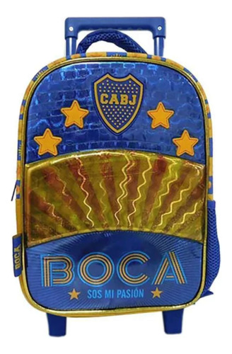 Mochila Carro Jardin 12 Futbol  Boca Junior Cresko Con Pasto