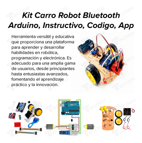 Kit Robot Bluetooth Para Arduino Con Instructivo Y Código