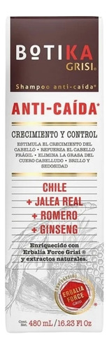 Shampoo Grisi Botika Anti Caída Crecimiento Y Control 480 Ml