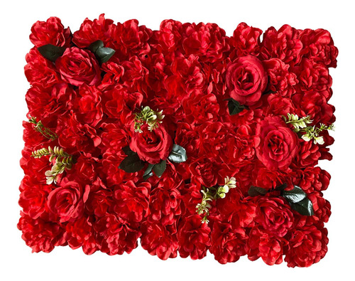 Panel De Pared De Flores Artificiales Decorativas Para Rojo