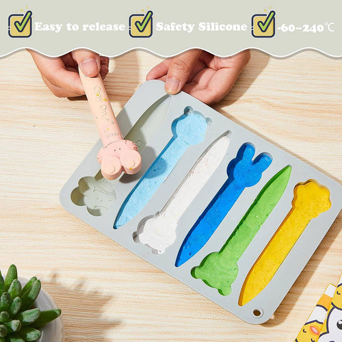 Hh Paquete 4 Cavidades Para Crayones 3d, Silicona, Con Fo