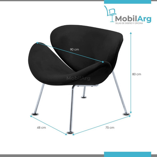 Imagen 4 de 8 de Sillon Pierre Paulin Tela Chenille Espuma Alta Densidad Base Cromada Con Regulacion En Patas - Garantia De Fabrica