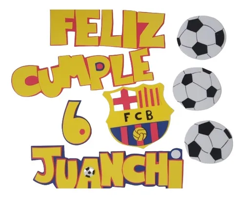 Cartel Atras Torta Barcelona Psg Futbol Club Goma Eva