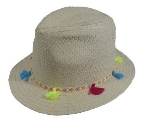 Sombrero Con Detalle De Cinta Y Flecos H-117