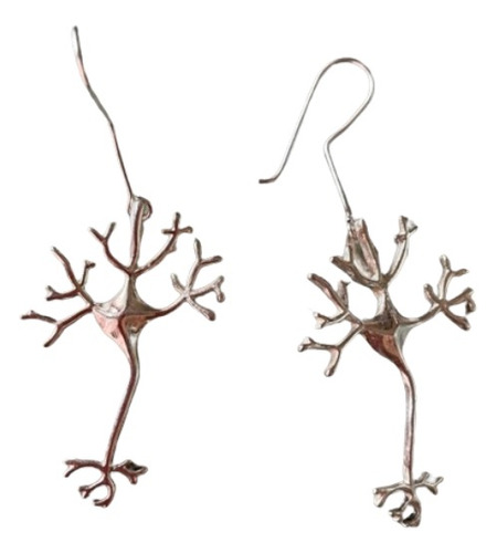 Aretes Neurona Cerebro Dopamina Médico Ciencia Plata Ley 925