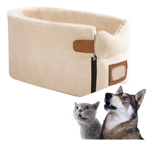 Asiento de perro para mascotas, lavable, bolsa para mascotas, color beige
