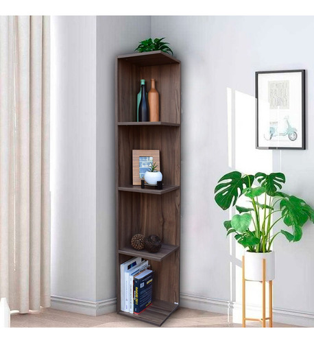 Librero Esquinero Organizador Hogare | Estilo Minimalista Parota