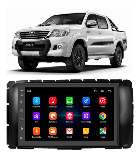 Kit Central Multimidia Android Hilux 2012 A 2015 Srv Gps Tv Cor Black Piano