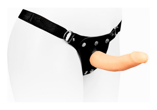 Cinta Strapon E Prótese Com Vértebra Cyberskin 18,5 X 4,5cm