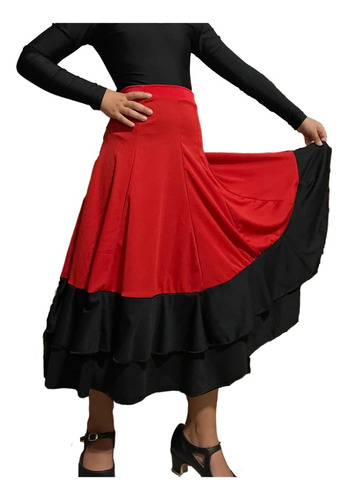 Pollera Falda Baile Flamenco Adulto La Mejor Calidad