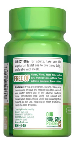 Nature's Truth Suplemento de Vitamina D3 10 mcg 400UI por cada tableta Frasco con 100 Tabletas Sin sabor para 3 meses