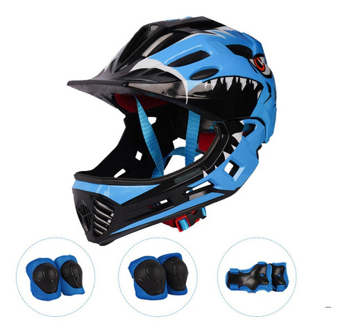 Casco Protección Kit Niños Bicicleta Skate Scooter 3-13 Años