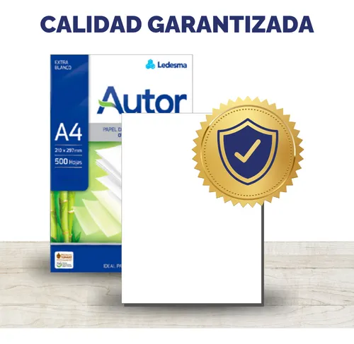 Resma Autor A4 multifunción de 500 hojas de 75g color blanco por unidad