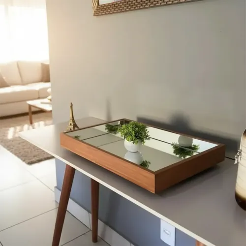 Bandeja Decorativa Espelhada 50x30 Cm Flutuante - R$ 149,9