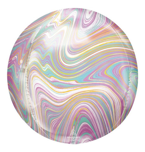 Globo Orbz Esfera Colores Pasteles Marblez Metalico Helio