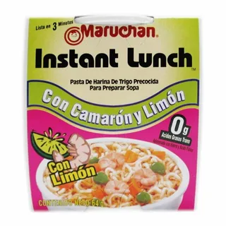 SOPA INSTANTÁNEA MARUCHAN SABOR CAMARON AL LIMÓN 64 GR.