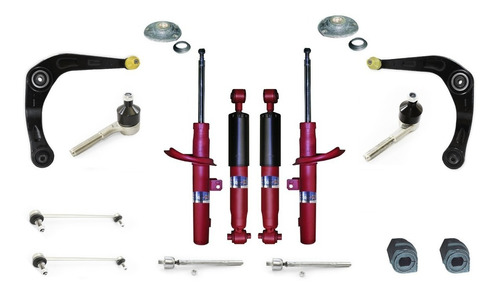 Kit Suspension Peugeot 207 Con 4 Amortiguadores-18 Piezas