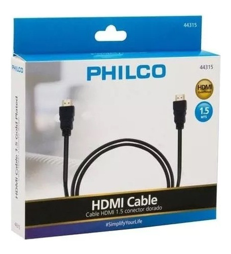 Cable Hdmi 1,5 Mts Philco Full Hd V 1.4 + Envio