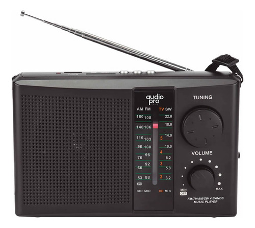 Radio Recargable Audiopro Fm/am/tv/sw 4 Bandas