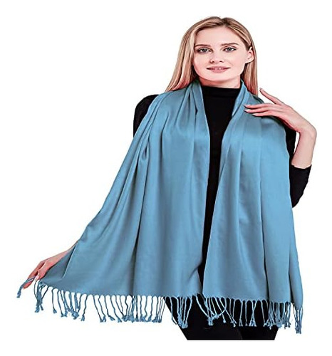 Chal Cj De Color Liso (nuevo), Azul Denim