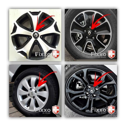 Imagem 3 de 7 de 4 Calotinha Centro De Roda Renault Duster Clio Sandero Prata